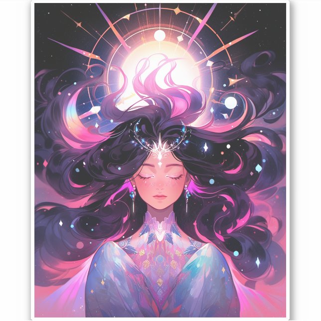 Pegatina Anime Chica Magical Princess (Anverso)