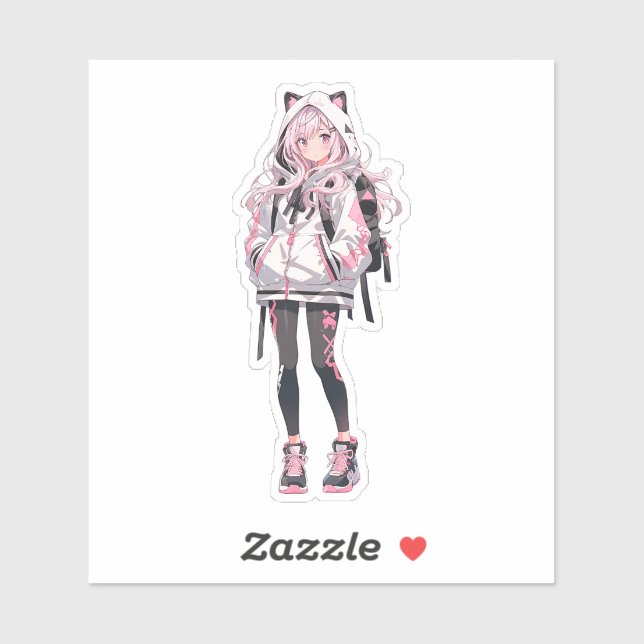 Pegatina Anime Chica Series (Hoja)