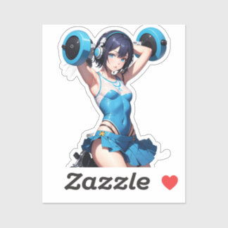 Pegatina Anime Powerlifter en ropa deportiva