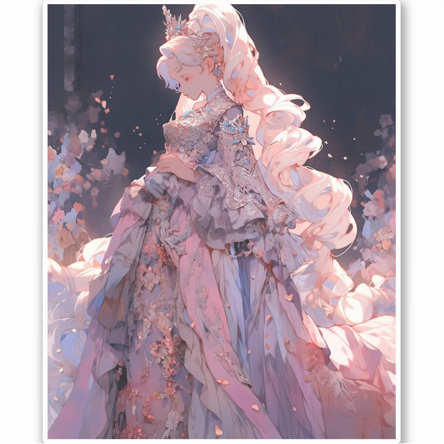 Pegatina Anime Princess Fantasy Art (Anverso)
