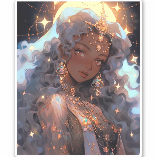 Pegatina Anime Princess Fantasy Art (Anverso)