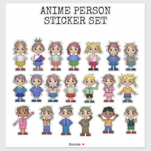 PEGATINA ANIME, STICKER SET (Hoja)
