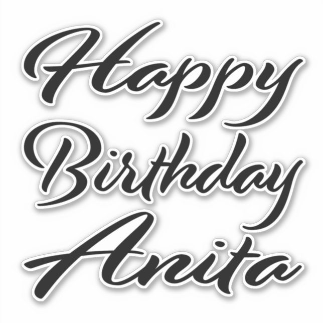 Pegatina Anita Name Vorname black Sticker Geburtstag (Anverso)