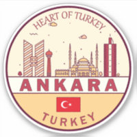 Ankara Turkey City Skyline Emblem