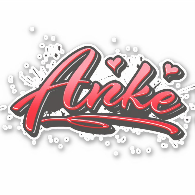 Pegatina Anke red Heart Graffiti Aufkleber Sticker (Anverso)