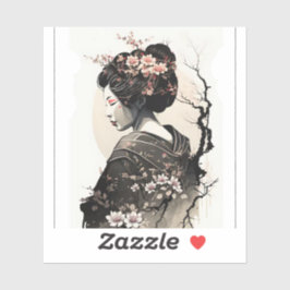 Pegatina Anmutige japanische Geisha - 