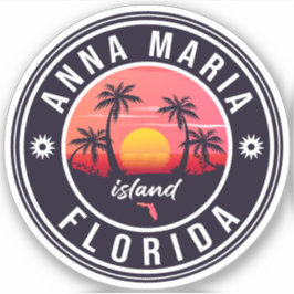 Pegatina Anna Maria isla Florida Beach Retro Souvenir años 