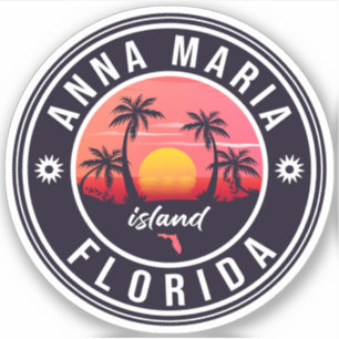Pegatina Anna Maria isla Florida Beach Retro Souvenir años