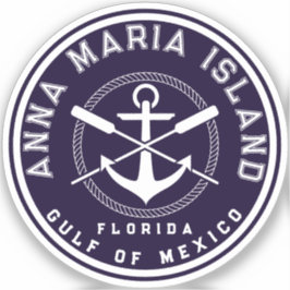 Pegatina Anna Maria isla Florida Navy Oars Anchor