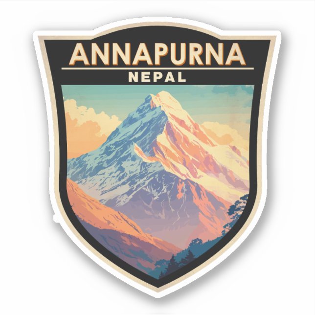Pegatina Annapurna Nepal Viajes de arte (Anverso)