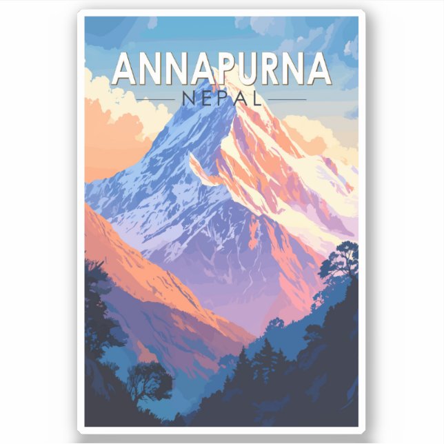 Pegatina Annapurna Nepal Viajes de arte (Anverso)