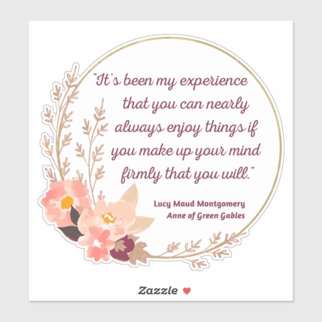 Pegatina Anne De Green Gables Cita I - Estilo Cuto (Hoja)