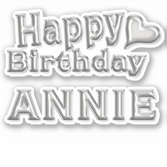 Pegatina Annie Happy Birthday silver Aufkleber Sticker (Anverso)
