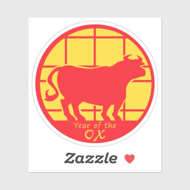 Pegatina Año del Ox (Hoja)