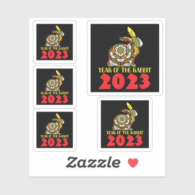 Pegatina Año Nuevo Chino del Conejo 2023 (Hoja)