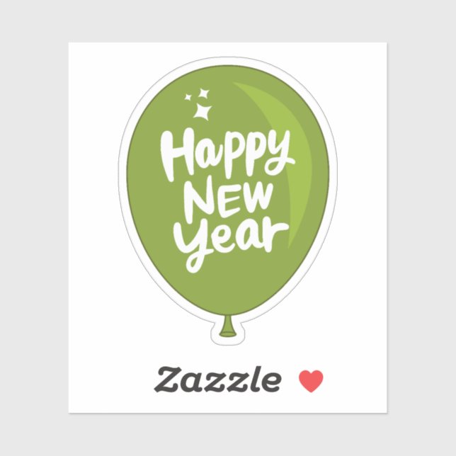 Pegatina año nuevo feliz (Hoja)