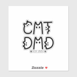 Pegatina Año Personalizado de papá de gato