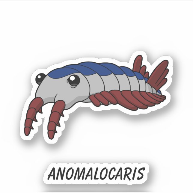 Pegatina Anomalocaris- Vinilo de la creatura del mar prehis (Anverso)