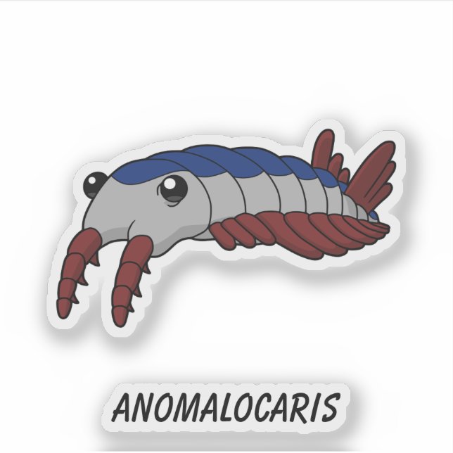 Pegatina Anomalocaris- Vinilo de la creatura del mar prehis (Anverso)