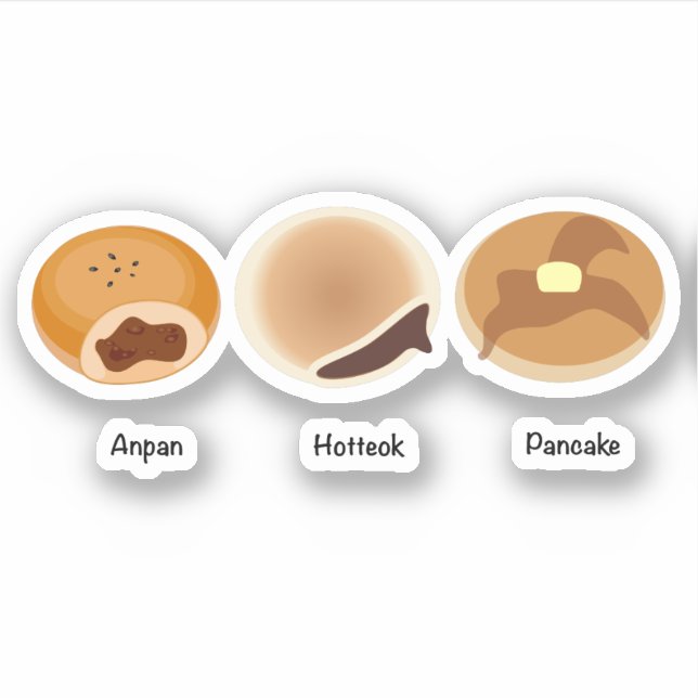 Pegatina Anpan, Hotteok, Pancake (Anverso)