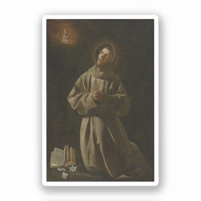 Pegatina Anthony de Padua (Francisco de Zurbarán, 1627-30) (Anverso)