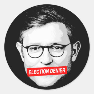 Pegatina anti Mike Johnson de negación electoral