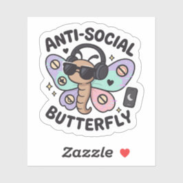 Pegatina Anti-Social Butterfly Sticker – introvert design