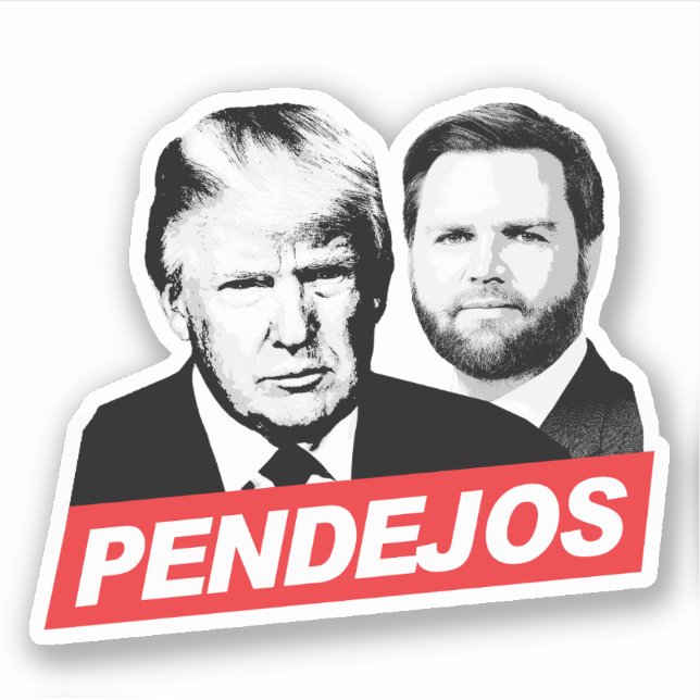 Pegatina Anti Trump Vance - Pendejos (Anverso)