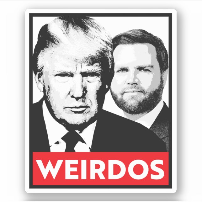 Pegatina Anti Trump Vance - Weirdos (Anverso)