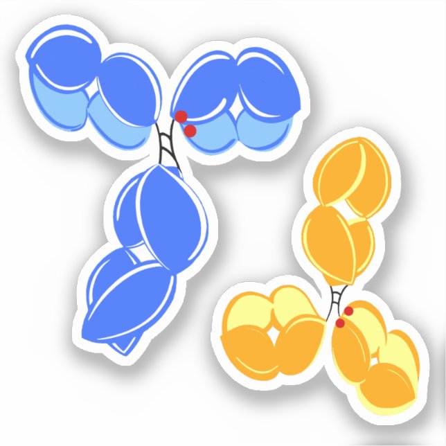 Pegatina Anticuerpos conjugados DAR2 azul/amarillo (Anverso)