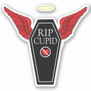 Pegatina AntiEl día de San Valentín Descansa En Paz Cupid