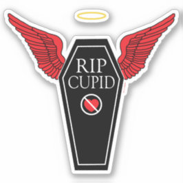 Pegatina AntiEl día de San Valentín Descansa En Paz Cupido