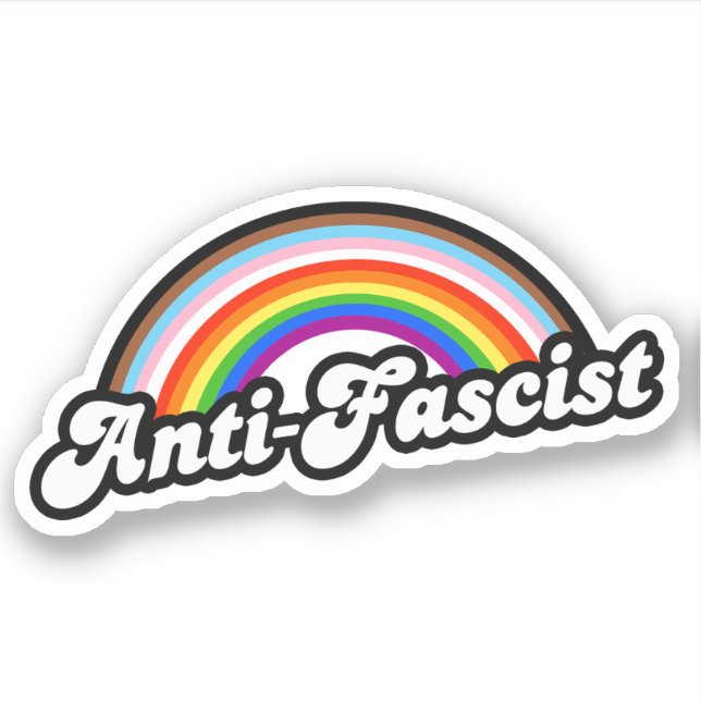 Pegatina Antifascista LGBTQ+ (Anverso)