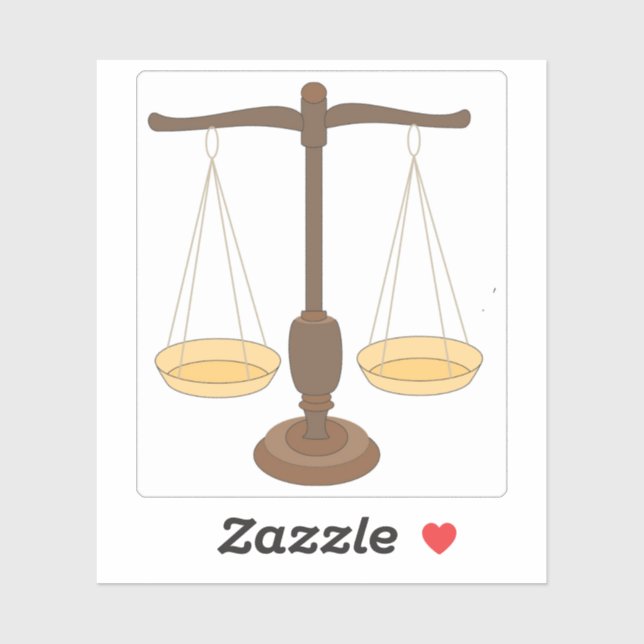 Pegatina Antigua báscula o balanza de viga (Hoja)