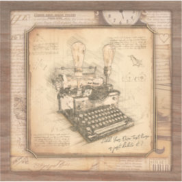 Pegatina Antigua máquina de escribir. Regalo de autor/escri