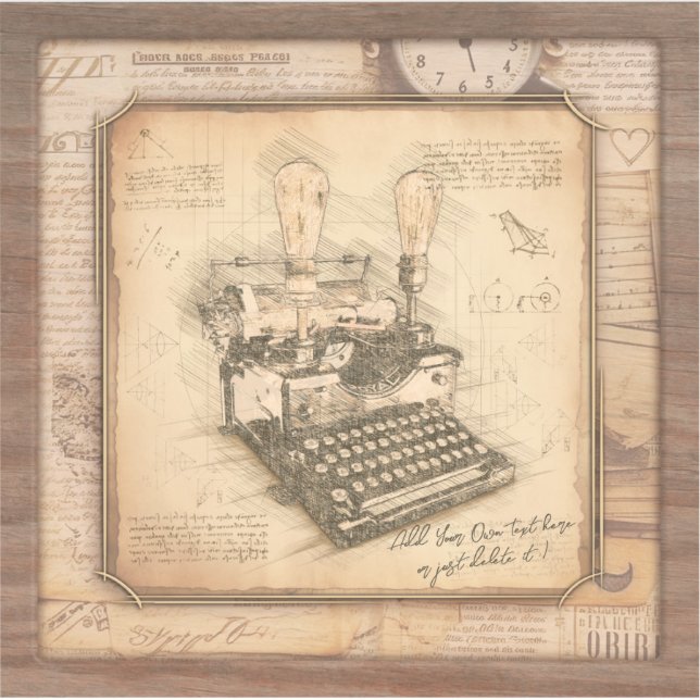 Pegatina Antigua máquina de escribir. Regalo de autor/escri (Anverso)