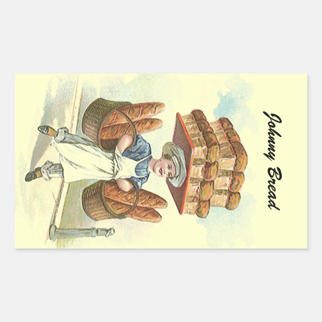 Pegatina Antiguo Fun Bread Chef Personalizado (Anverso)