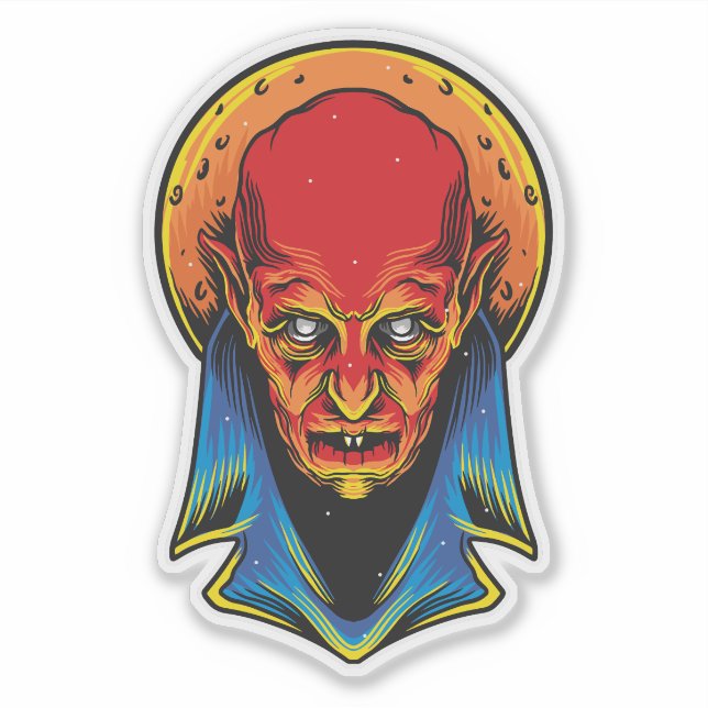 Pegatina Antiguo Ilustracion de vampiros (Anverso)