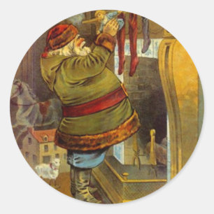 Pegatina Antiguo Pine Green Suit Santa Navidades