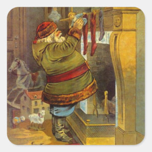 Pegatina Antiguo Pine Green Suit Santa Navidades