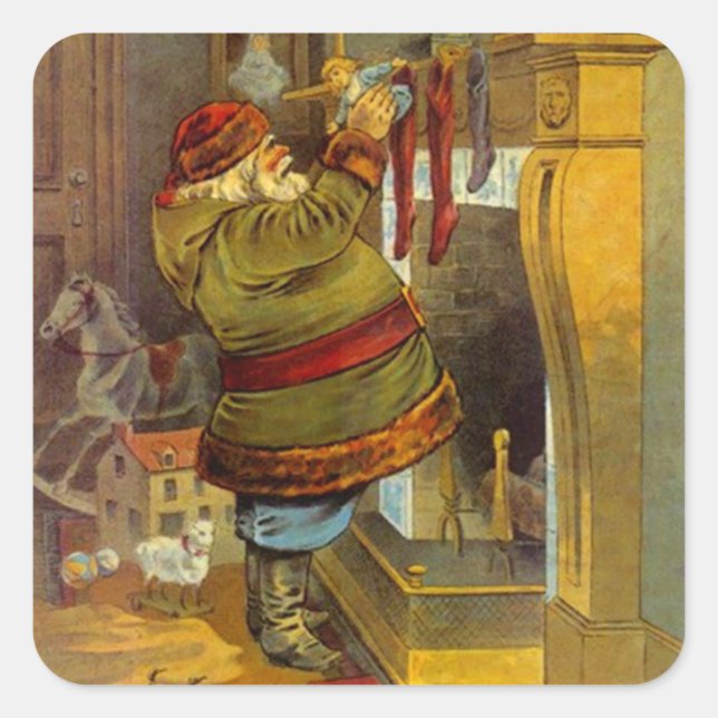 Pegatina Antiguo Pine Green Suit Santa Navidades (Anverso)