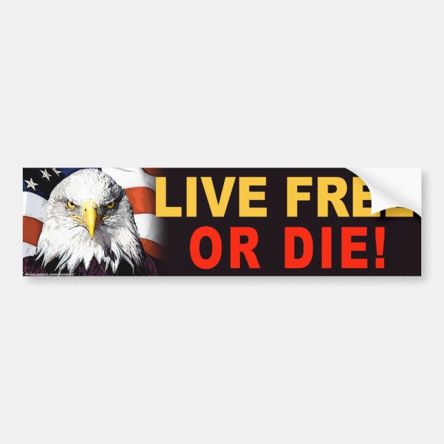 pegatina antiparachoques anti Obama "Live Free or  (Frente)