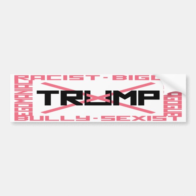 Pegatina antiparachoques rosa anti Trump (Frente)