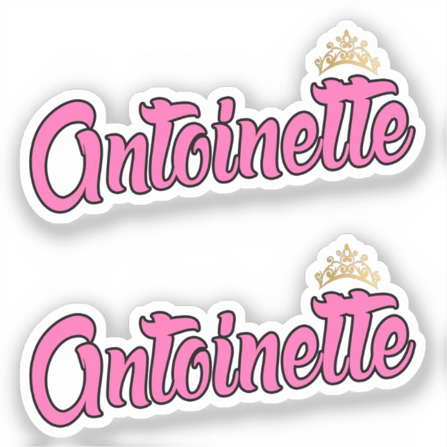 Pegatina Antoinette Nombre rosa x2 Vinyl (Anverso)