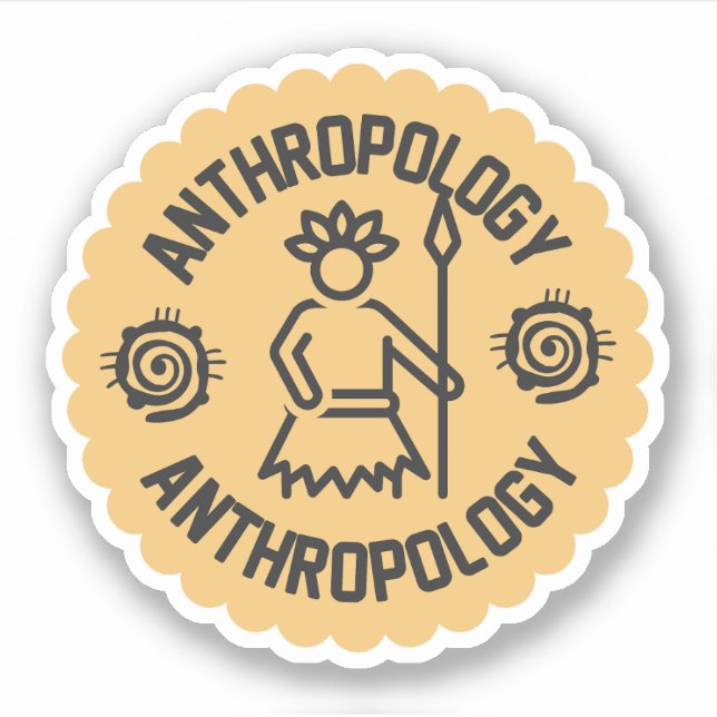 Pegatina Antropología social, estudiante de antropología (Anverso)