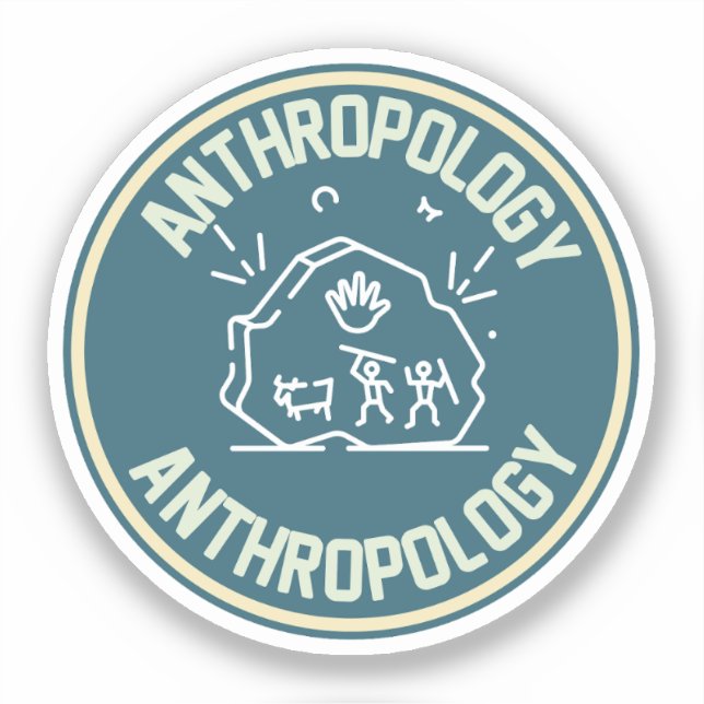 Pegatina Antropología social, estudiante de antropología (Anverso)