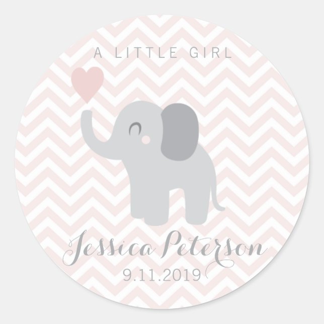 Pegatina Anuncio Chica Elephant Cute (Anverso)