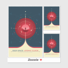Pegatina Anuncio de ciencia ficción, reloj atómico rojo, es