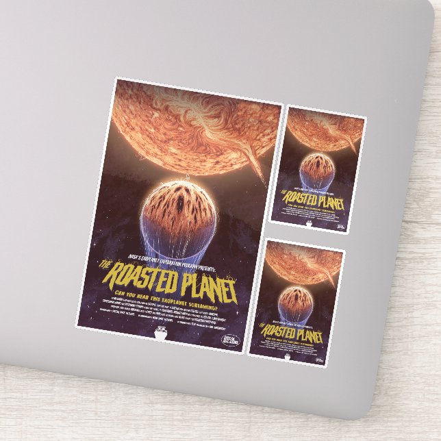 Pegatina Anuncio de película de terror sobre ciencia ficció (Detalle)