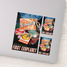 Pegatina Anuncio de viajes de Sci-Fi, Planet 51 Pegasi b